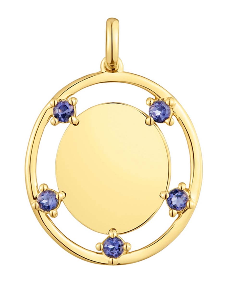 Dije circular basics de oro amarillo 18 K