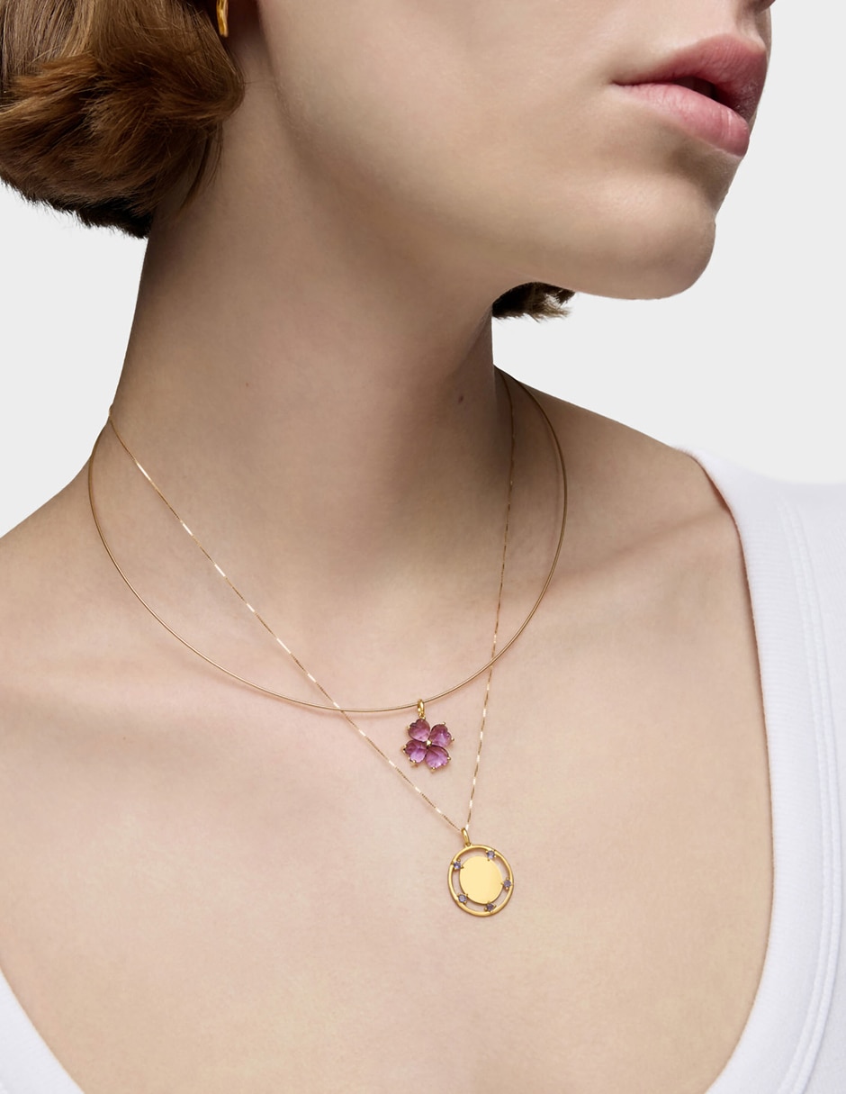 Dije circular basics de oro amarillo 18 K 3