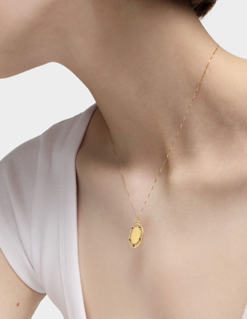 Dije circular basics de oro amarillo 18 K 7