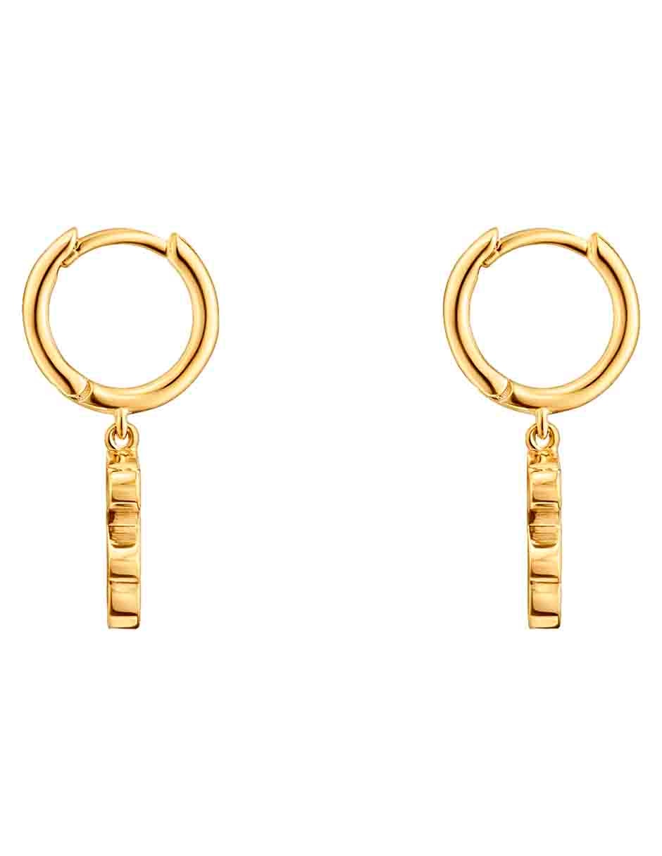 Aretes de aro de oso Sweet Dolls de plata P 925 con acabado baño de oro 2