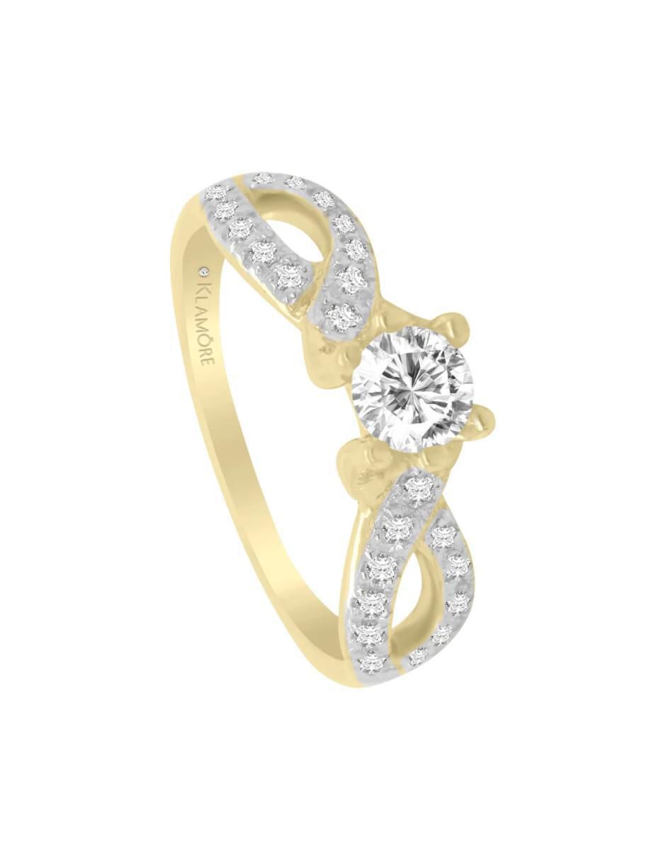 Anillo de compromiso "de" oro 14 k klamore cora diamante