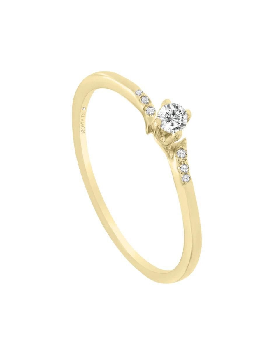 Anillo de compromiso "de" oro 14 k klamore fannie diamante