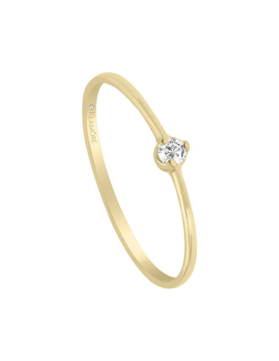 Anillo de compromiso "de" oro 14 k klamore clair diamante