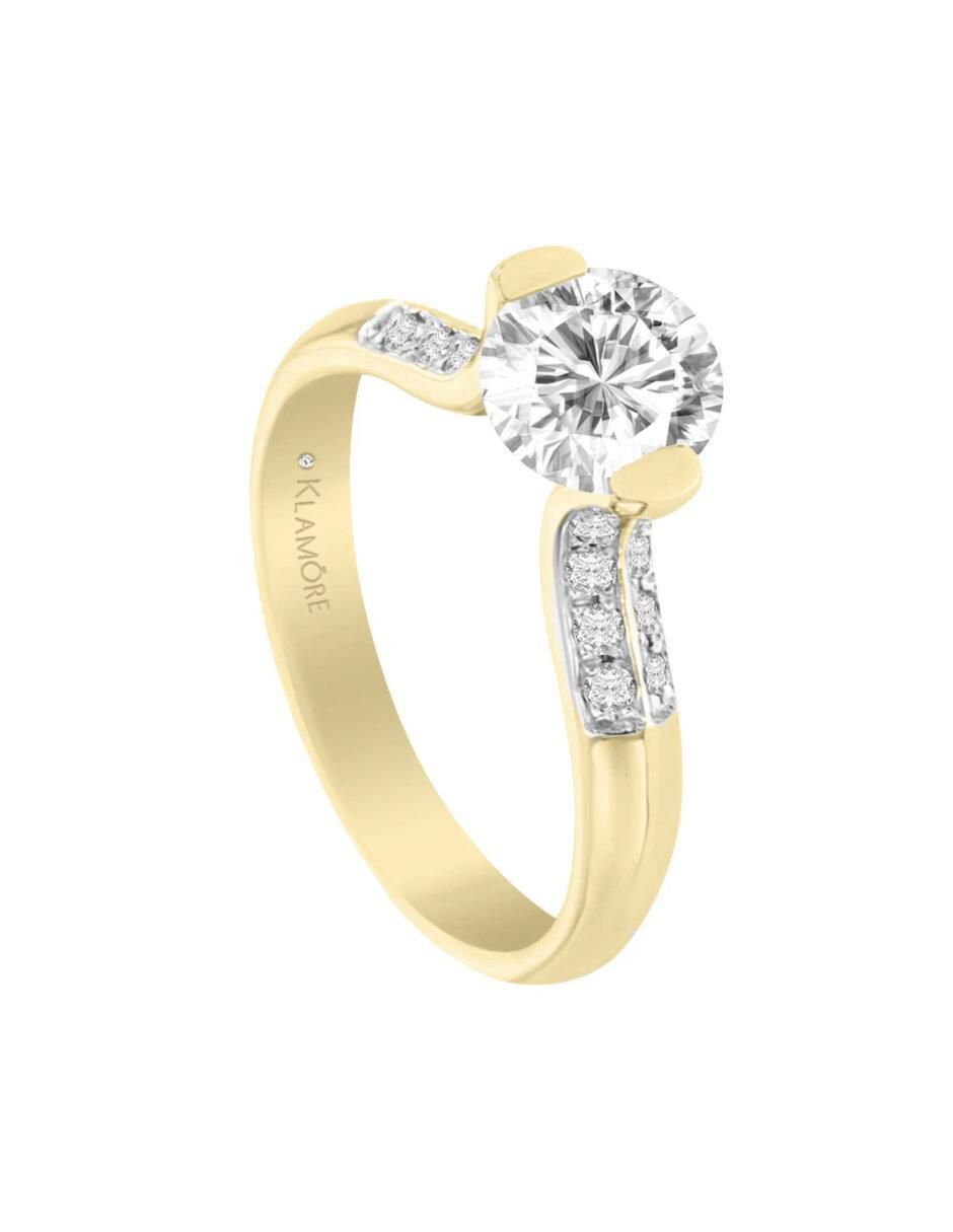 Anillo de compromiso "de" oro 14 k klamore camil diamante