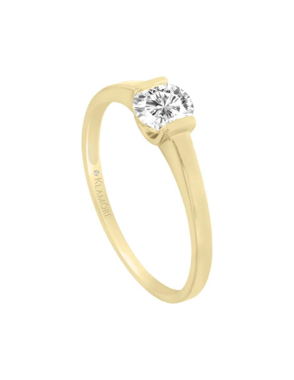 Anillo de compromiso "de" oro 14 k klamore yone diamante