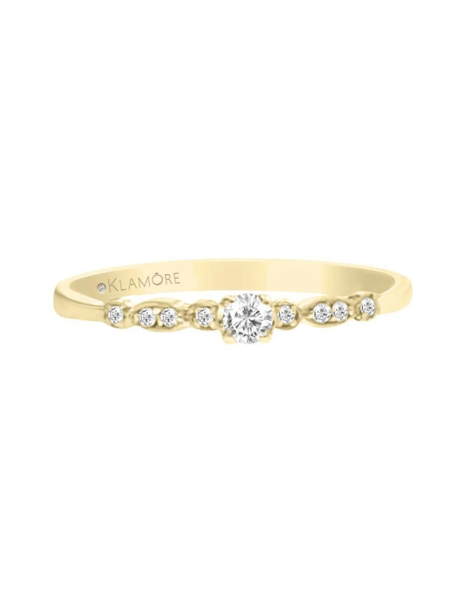 Anillo de compromiso de oro 14 k Isadora diamante