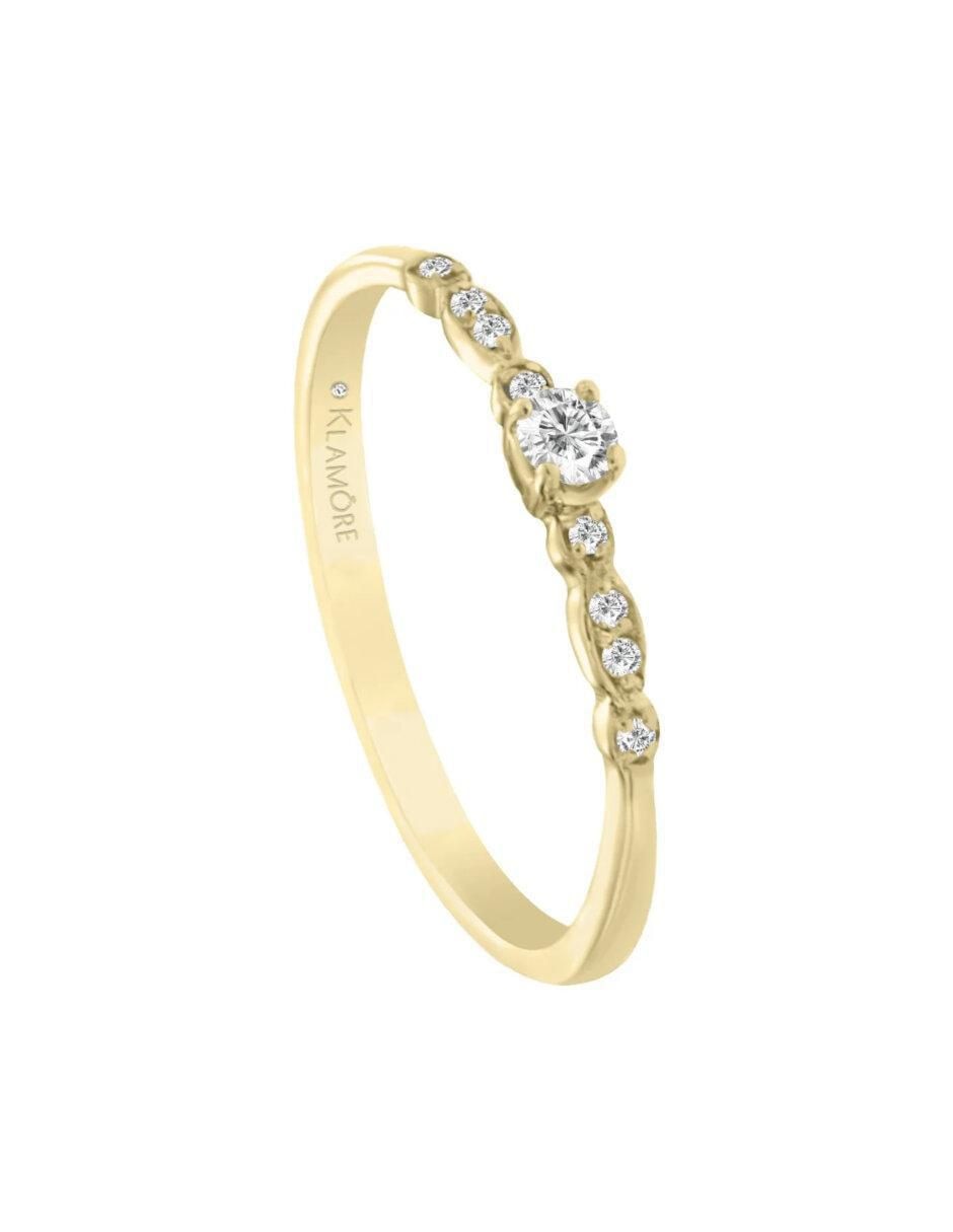 Anillo de compromiso "de" oro 14 k klamore isadora diamante