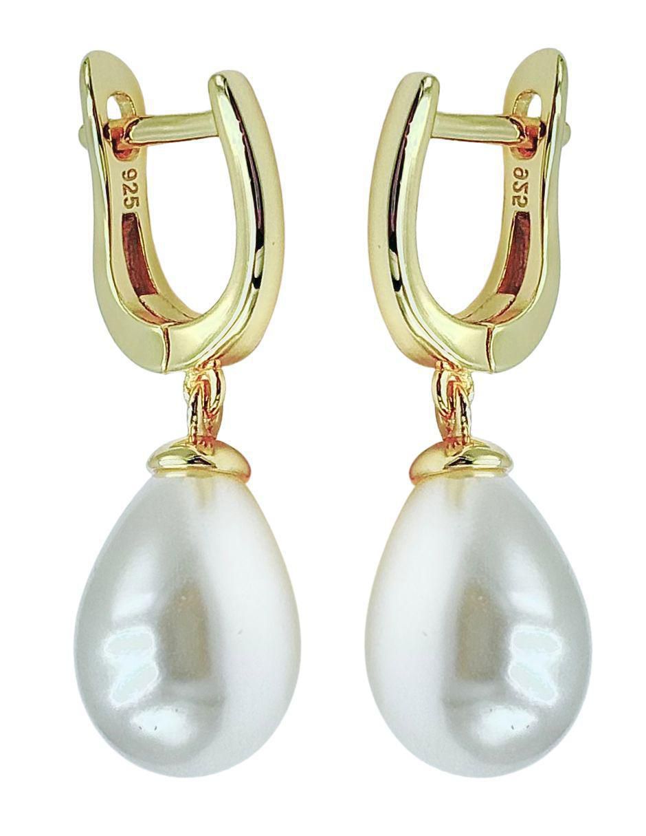 Aretes ovalados Aretize de plata P 925 con acabado baño de oro