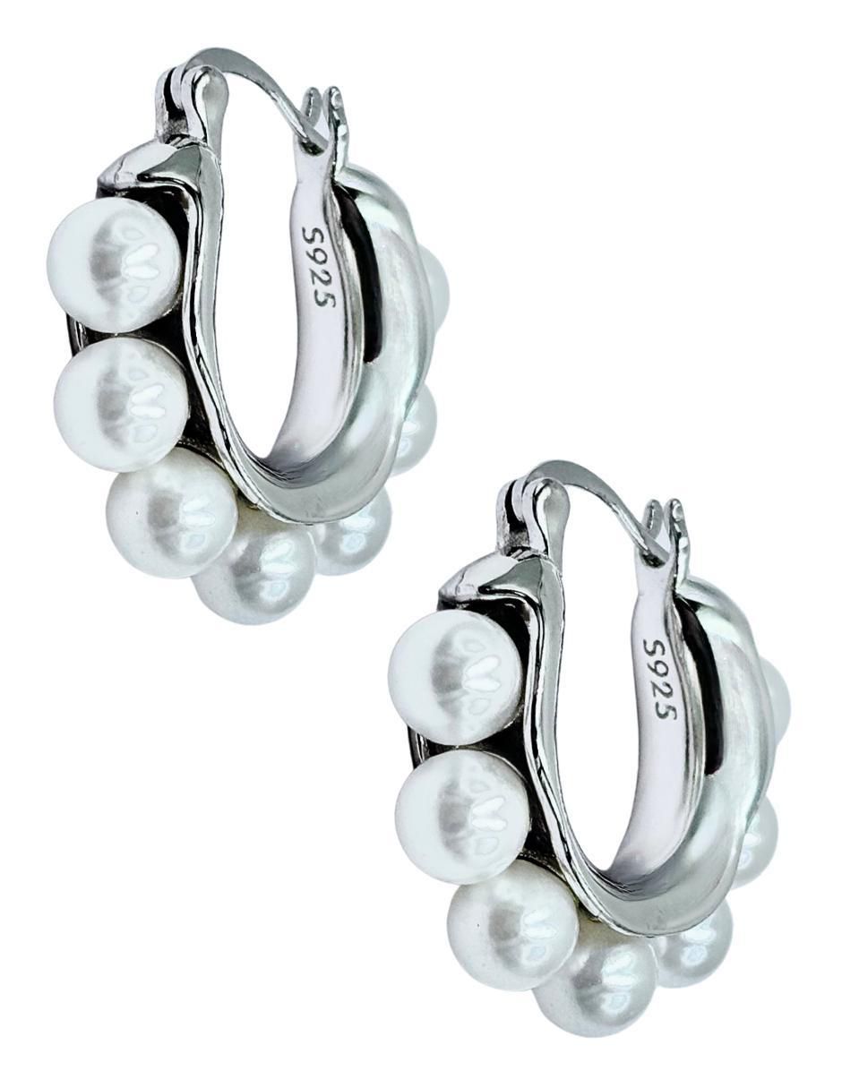 Arracadas de plata P 925 con acabado brillante zirconia 1