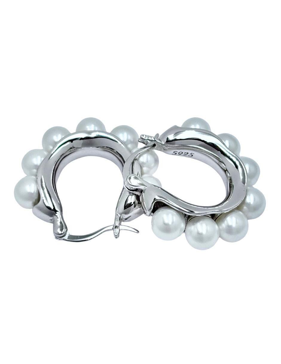 Arracadas de plata P 925 con acabado brillante zirconia 2