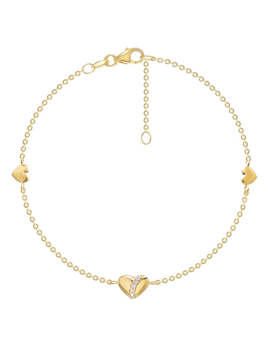 Pulsera de oro 14 K con acabado brillante