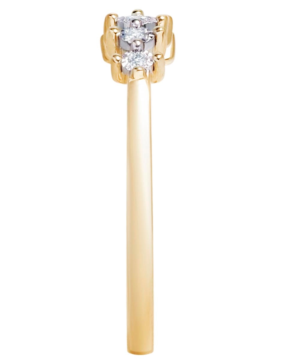 Anillo 14 k de oro diamante pavé 3
