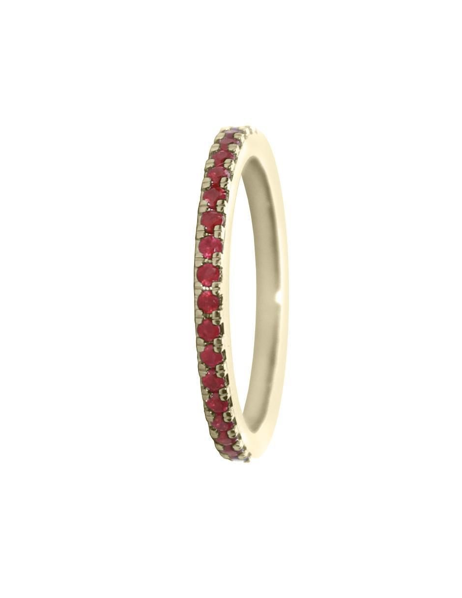 Anillo "de (si aplica)" redondo lucie sin familia o colección no aplica 14 k "de" oro rubí pavé