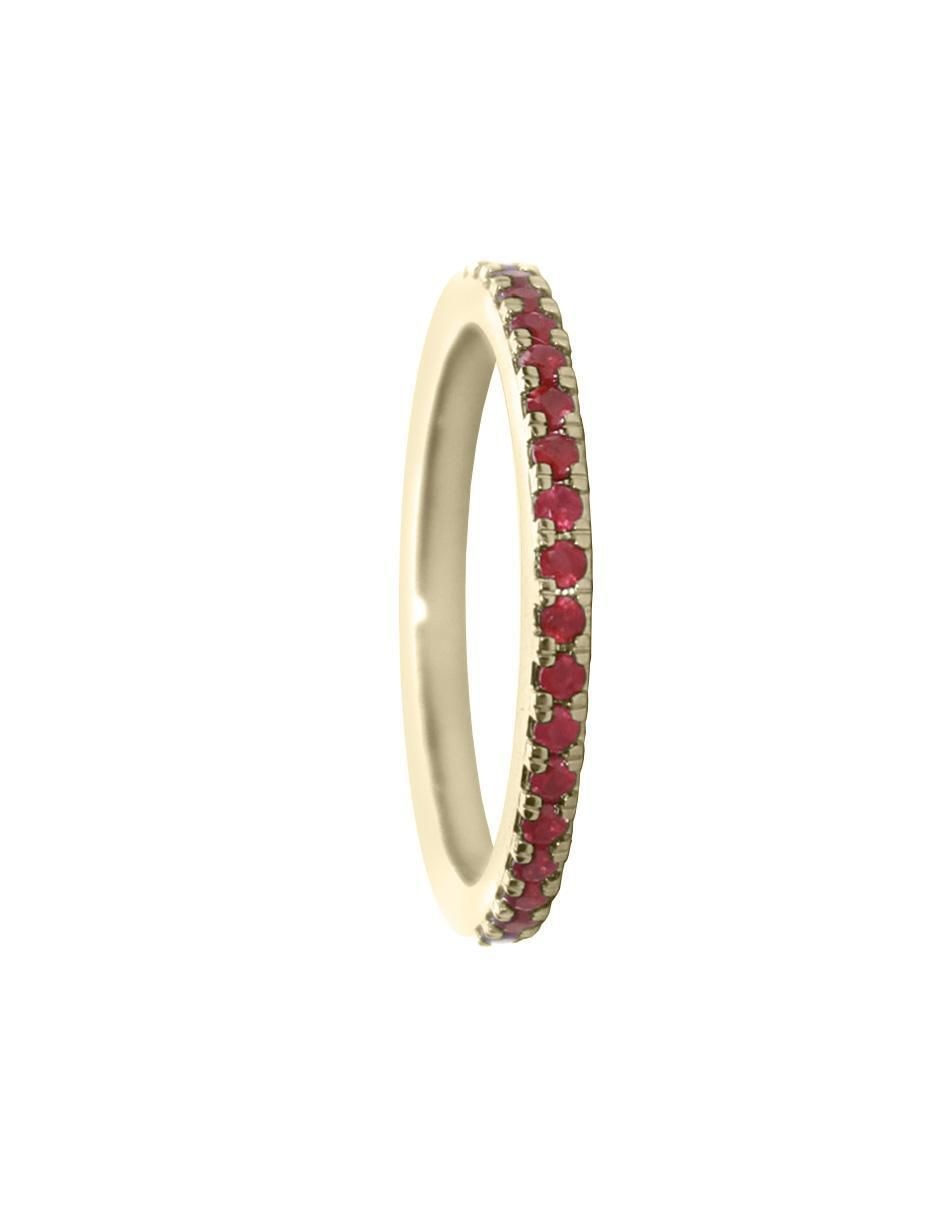 Anillo "de (si aplica)" redondo lucie sin familia o colección no aplica 14 k "de" oro rubí pavé