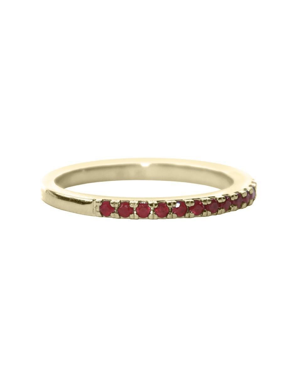 Anillo "de (si aplica)" redondo lucie sin familia o colección no aplica 14 k "de" oro rubí pavé