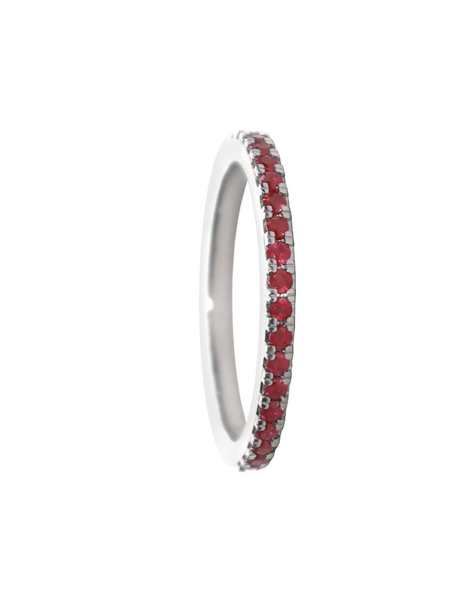 Anillo 14 k de oro rubí pavé 3