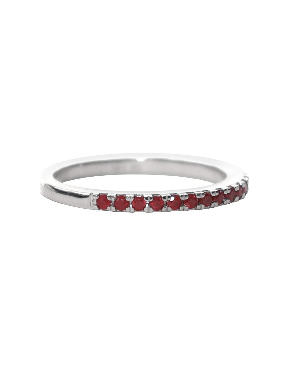 Anillo 14 k de oro rubí pavé 4