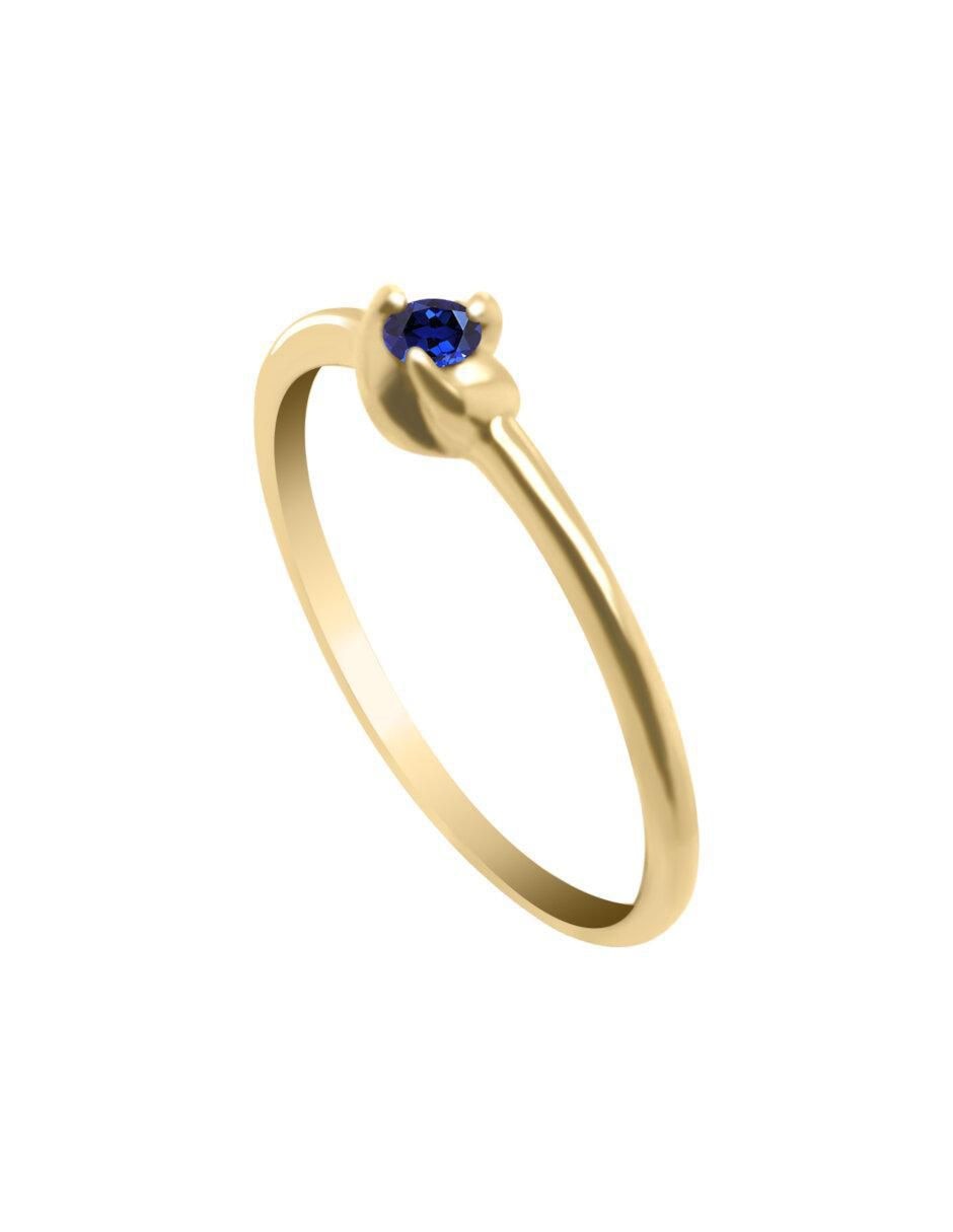 Anillo Rady 14 k de oro zafiro brillante 4