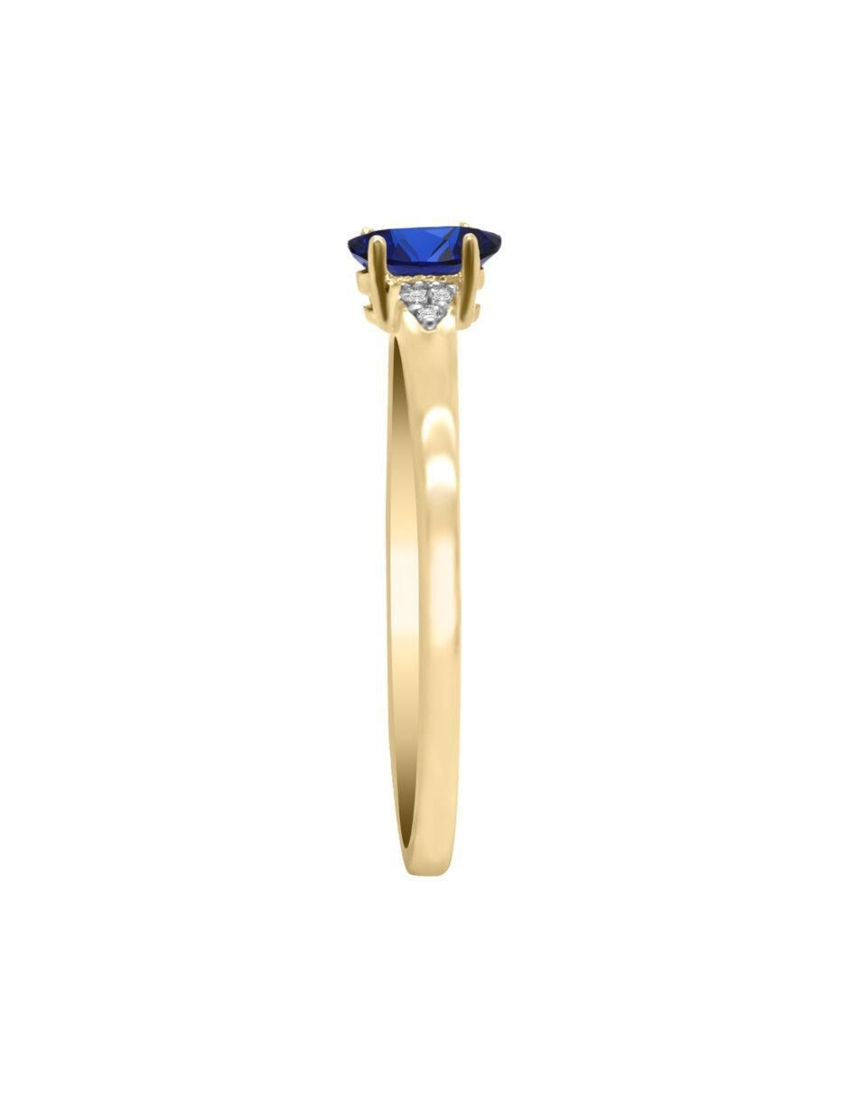 Anillo Jana 14 k de oro zafiro y diamante brillante 2