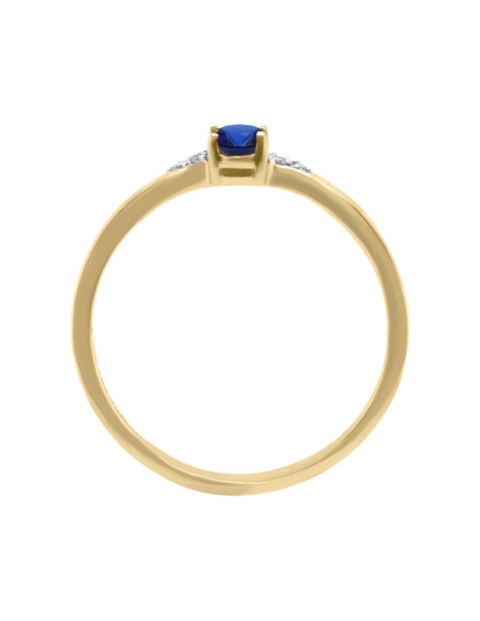 Anillo Jana 14 k de oro zafiro y diamante brillante 4
