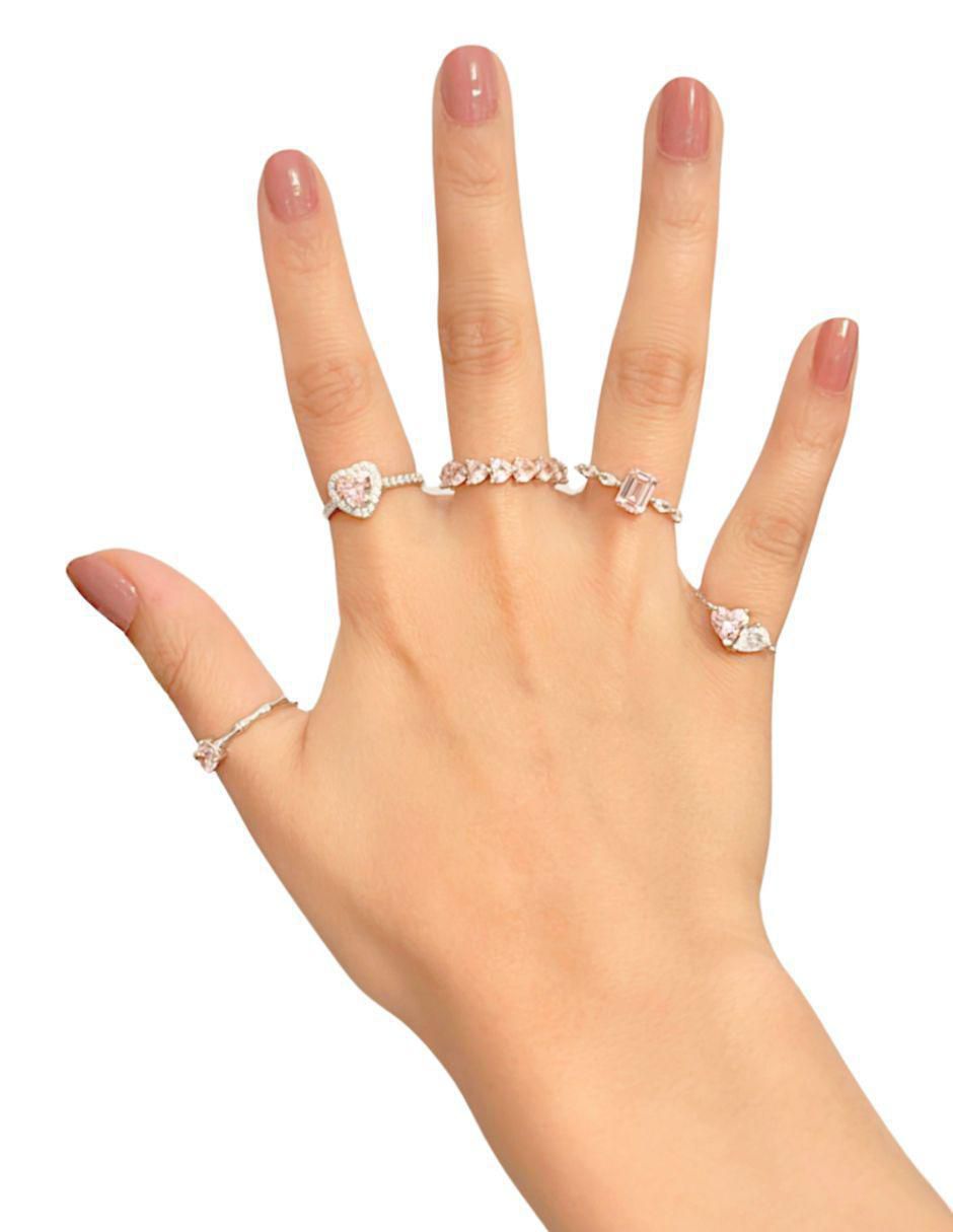 Anillo con gema rectangular P925 de plata zirconia cubica pavé 10