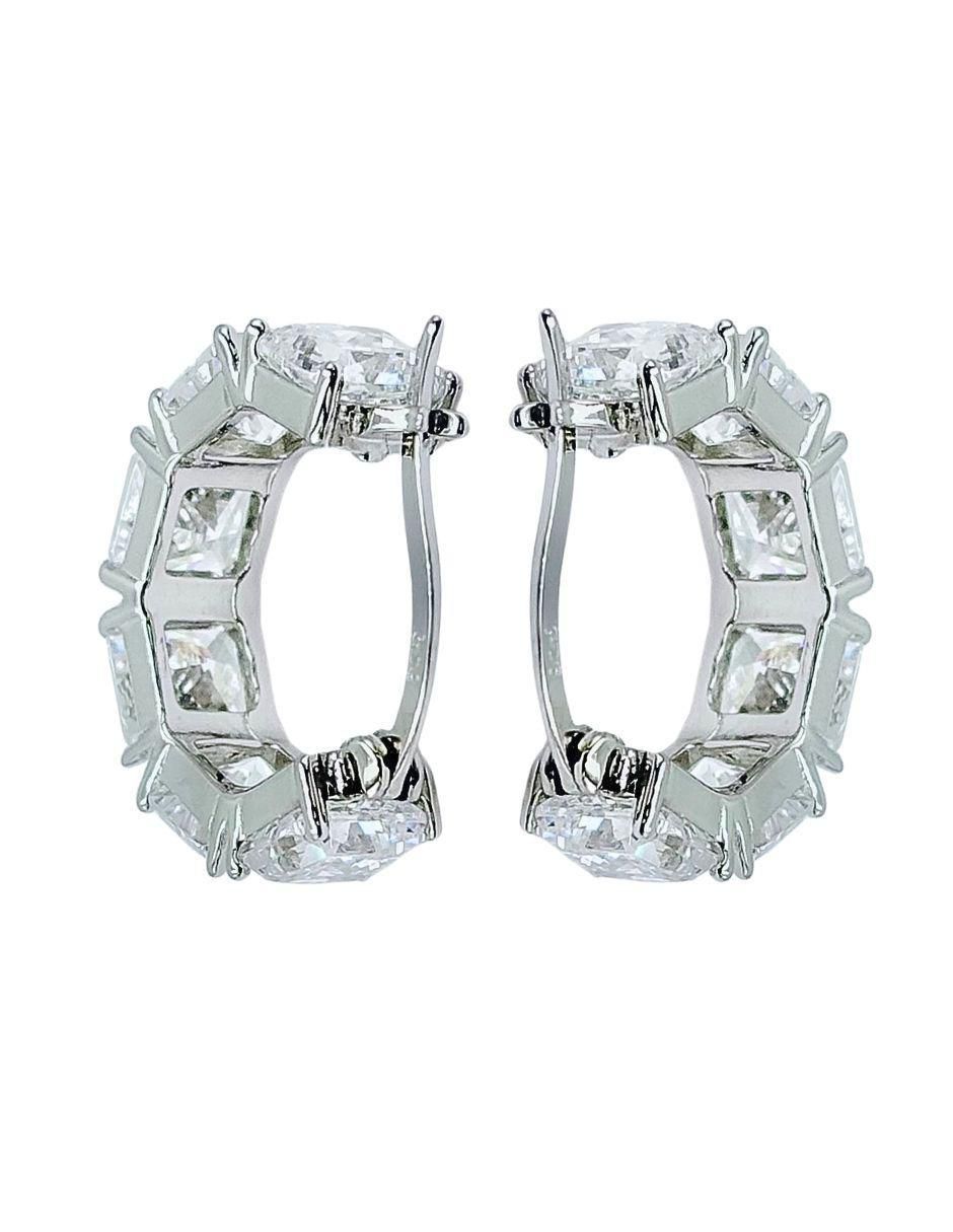 Arracadas de plata P 925 con acabado brillante zirconia 2