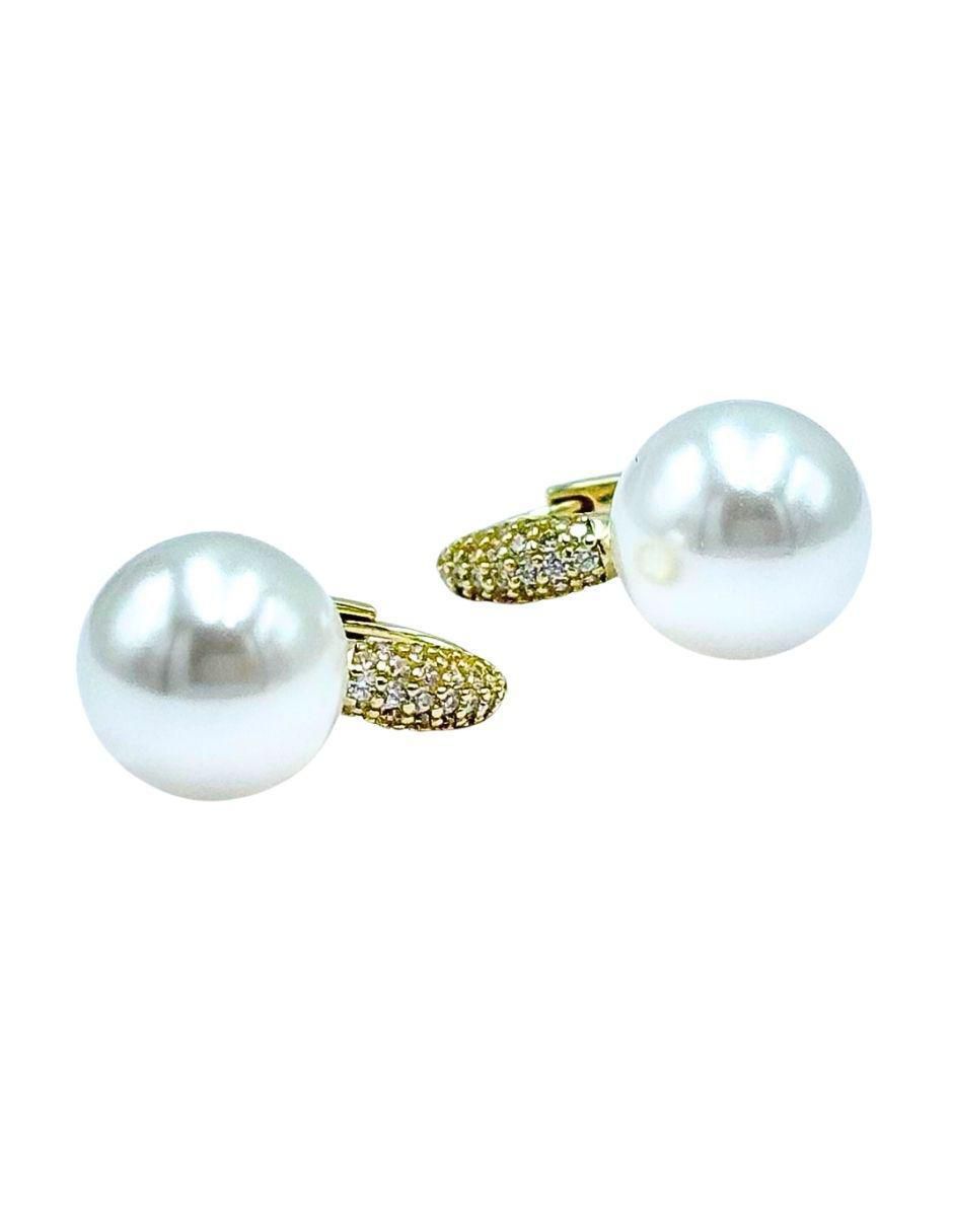 Aretes circulares de plata P 925 con acabado baño de oro imitación perla 3