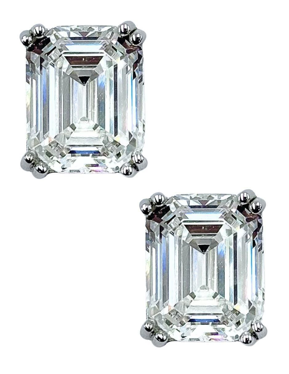 Aretes rectangulares de plata P 925 con acabado brillante zirconia Aretes rectangulares de plata P 925 con acabado brillante zirconia