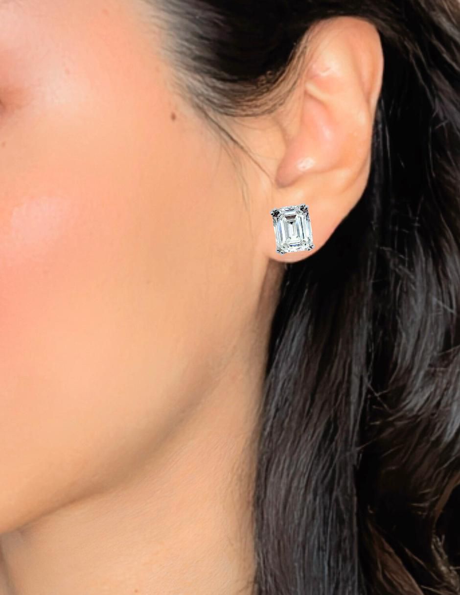 Aretes rectangulares de plata P 925 con acabado brillante zirconia 3
