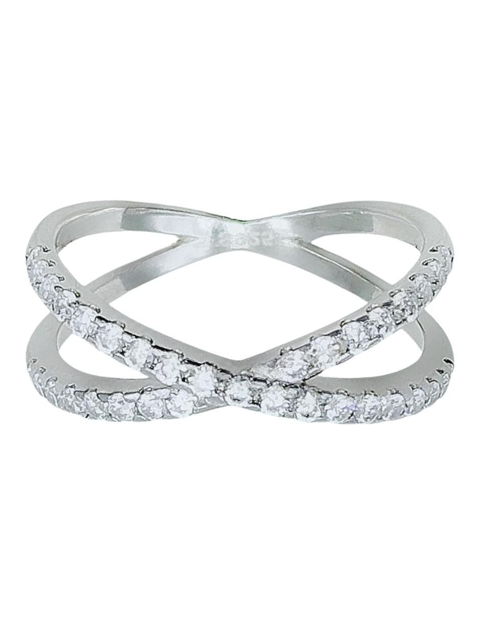 Anillo con gema de cruz P 925 de plata circonita pavé Anillo con gema de cruz P 925 de plata circonita pavé