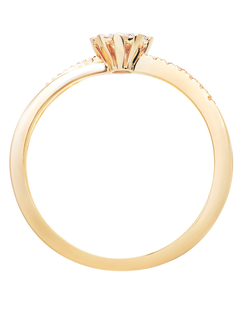 Anillo 14 k de oro diamante pavé 3
