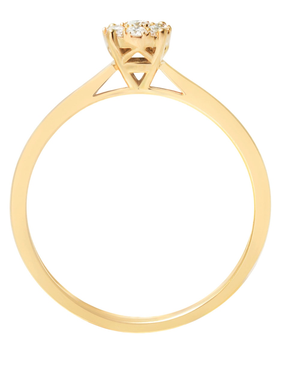 Anillo 14 k de oro diamante pavé 3