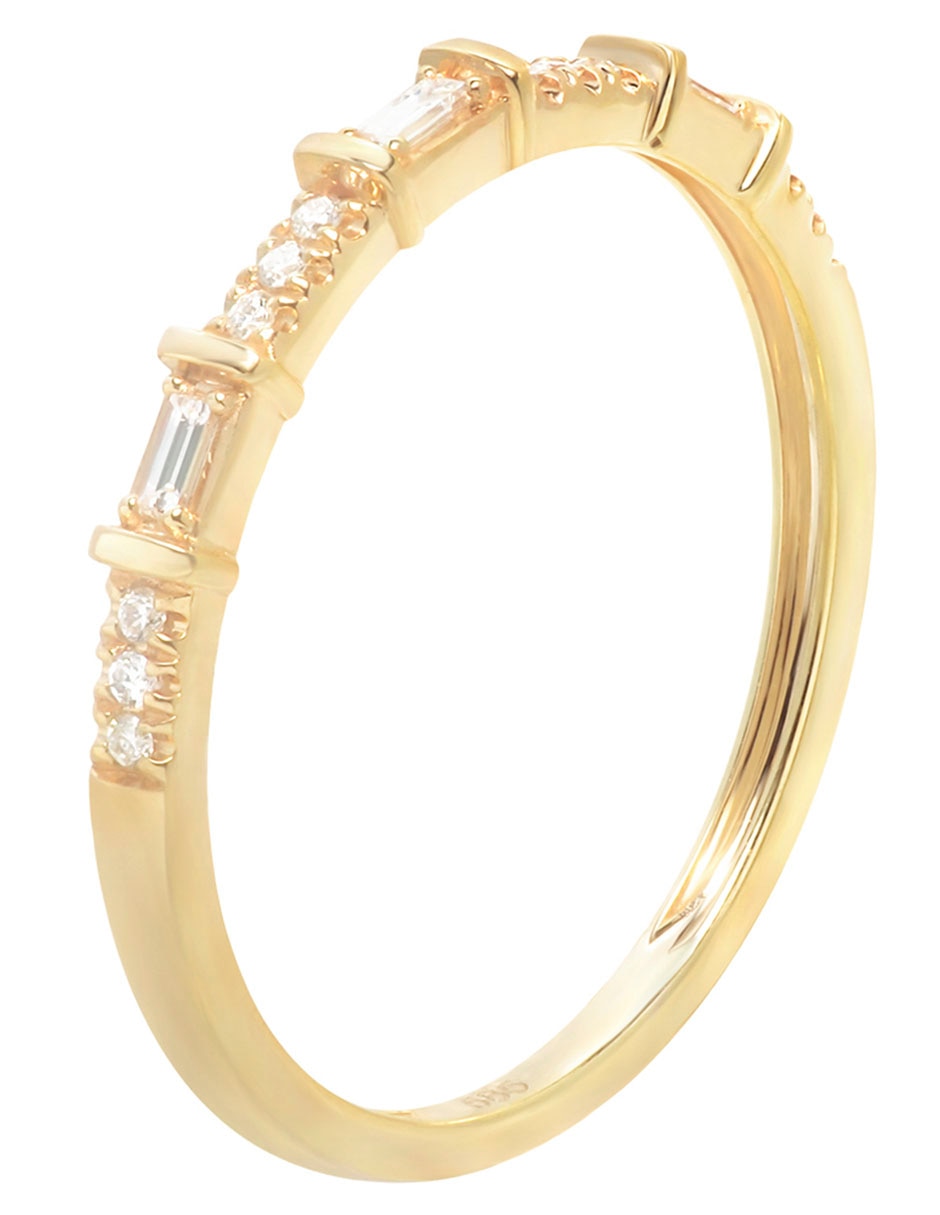 Anillo 14 k de oro diamante pavé 2