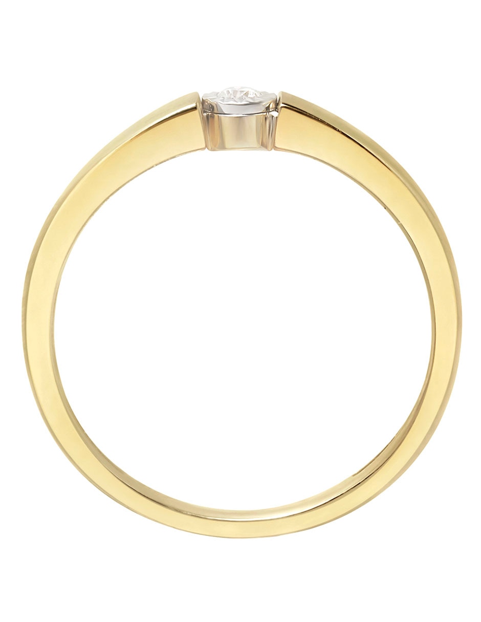 Anillo 14 k de oro diamante pulido 3