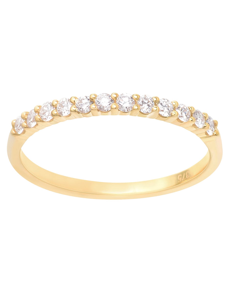 Anillo 14 k de oro diamante pavé