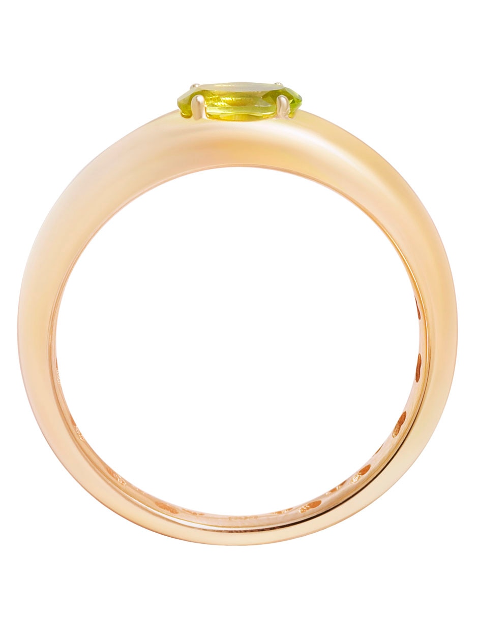 Anillo 14 k de oro peridoto pulido 3