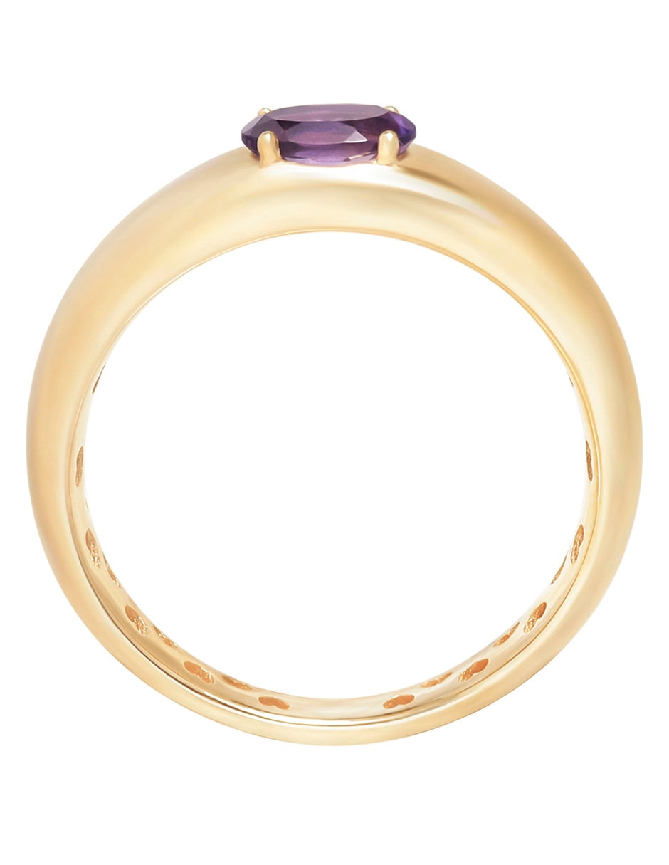 Anillo 14 k de oro amatista pulido 3