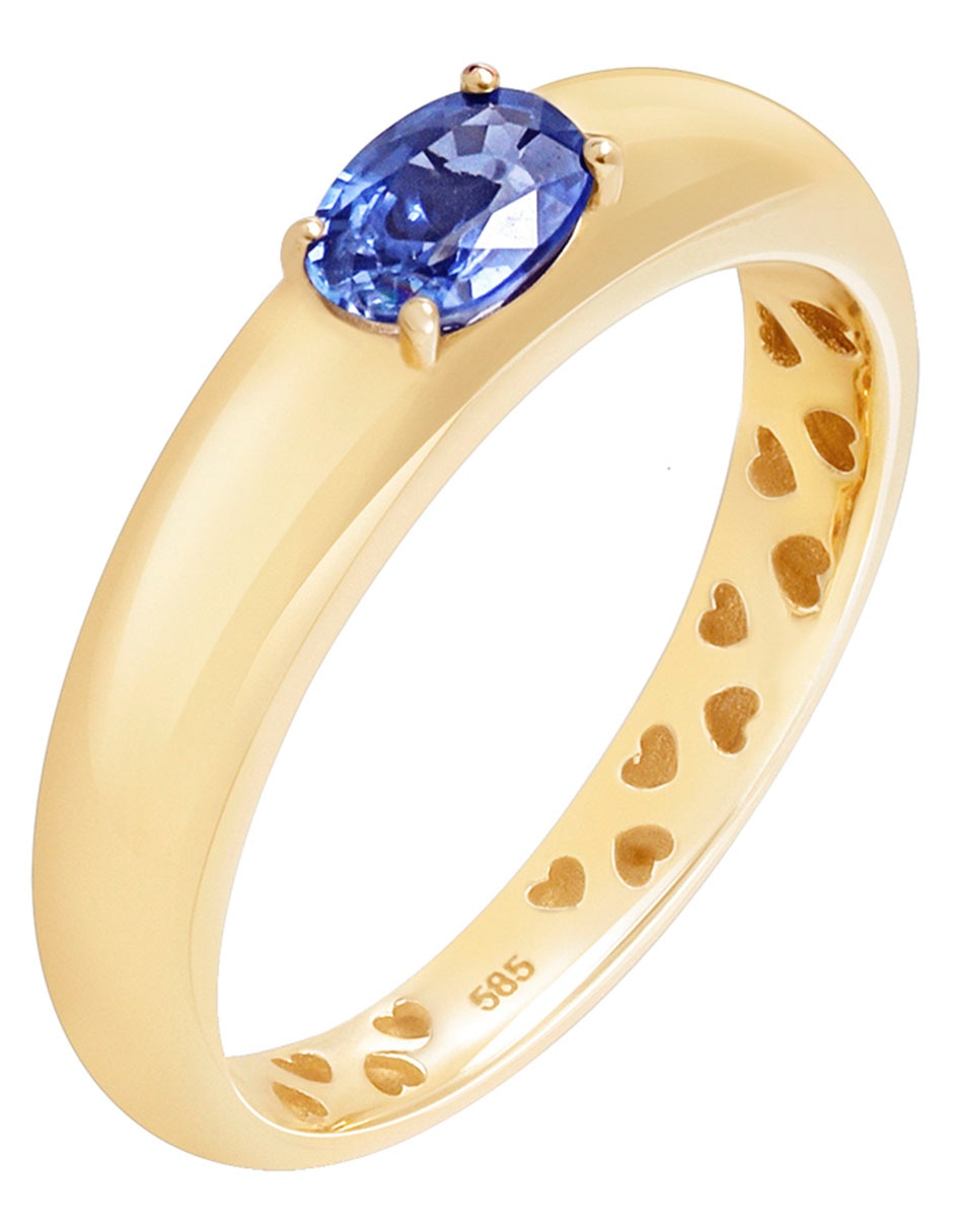 Anillo 14 k de oro zafiro brillante Anillo 14 k de oro zafiro brillante