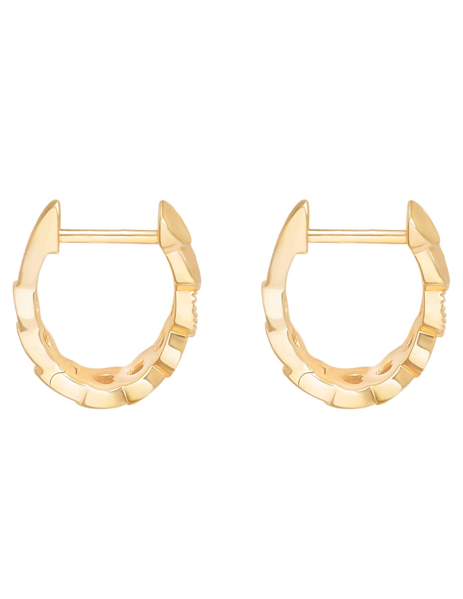 Aretes redondos de oro con acabado brillante zafiro rosa 2
