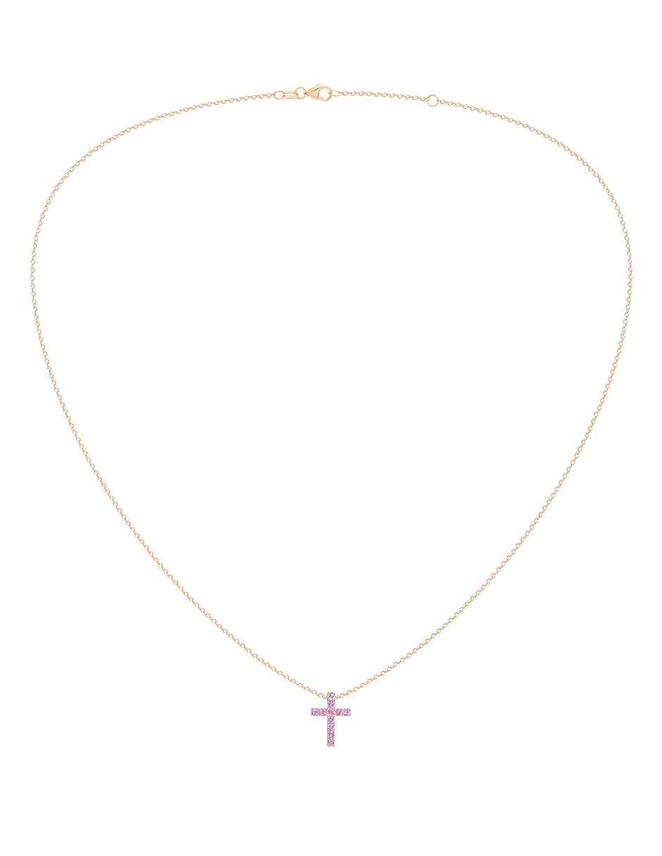 Collar de cruz de oro 14 K 2