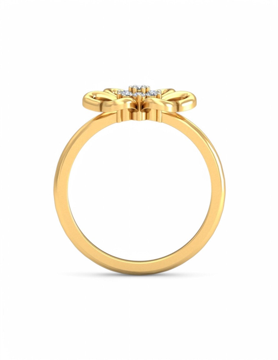 Anillo 10 k de oro amarillo zirconia brillante 5