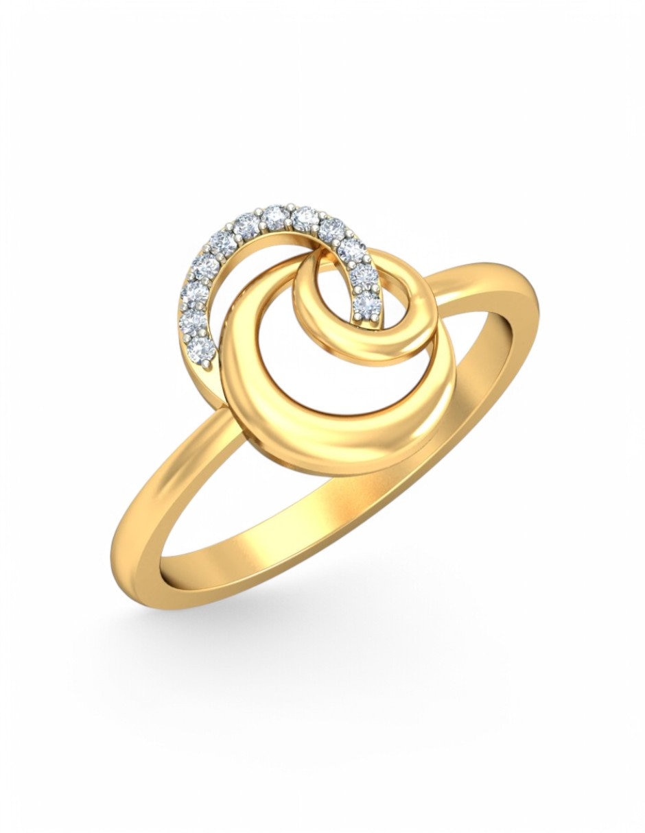 Anillo 10 k de oro amarillo zirconia brillante