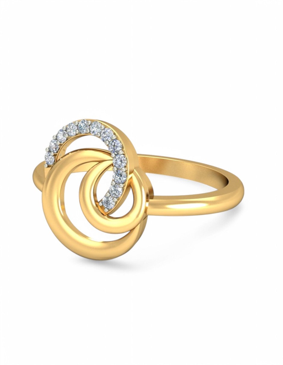 Anillo 10 k de oro amarillo zirconia brillante 2