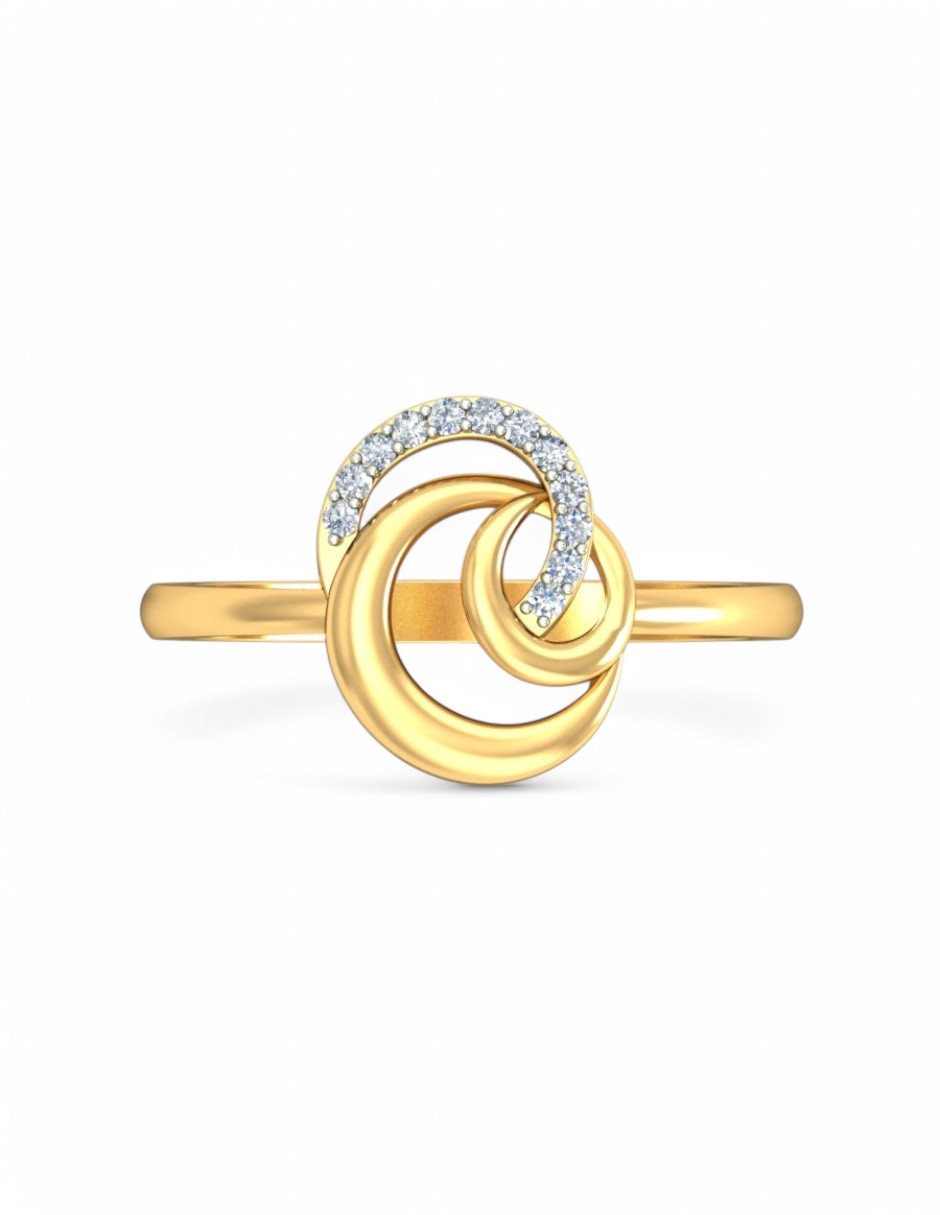 Anillo 10 k de oro amarillo zirconia brillante 3