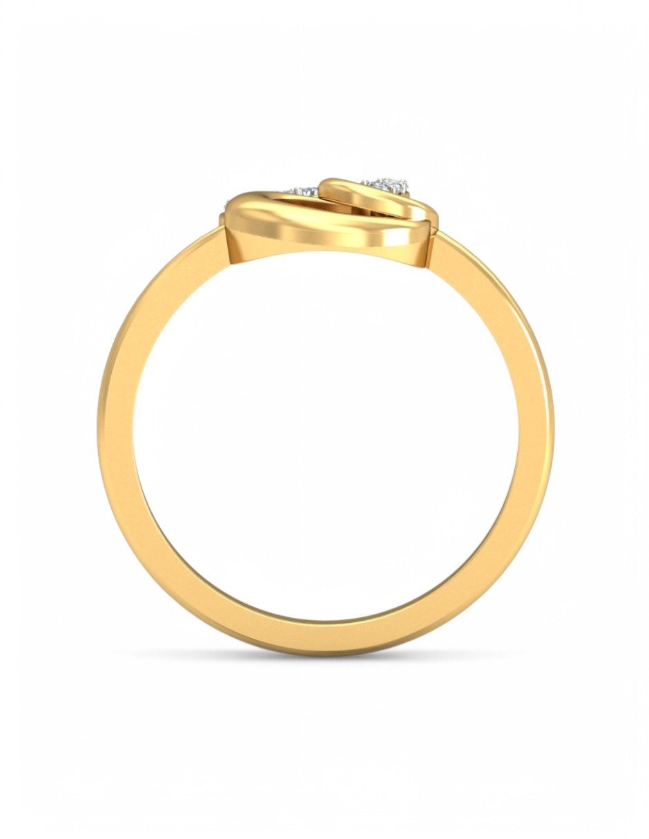 Anillo 10 k de oro amarillo zirconia brillante 5