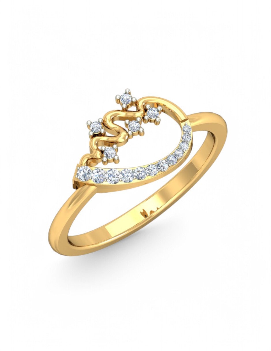 Anillo 10 k de oro amarillo zirconia brillante