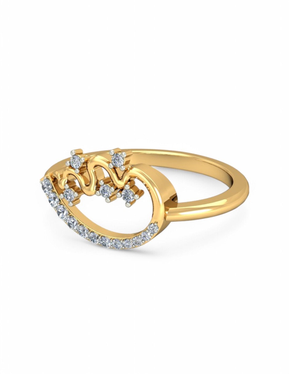 Anillo 10 k de oro amarillo zirconia brillante 2