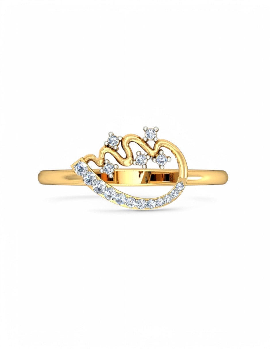 Anillo 10 k de oro amarillo zirconia brillante 3