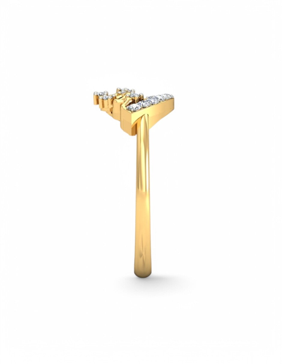 Anillo 10 k de oro amarillo zirconia brillante 4