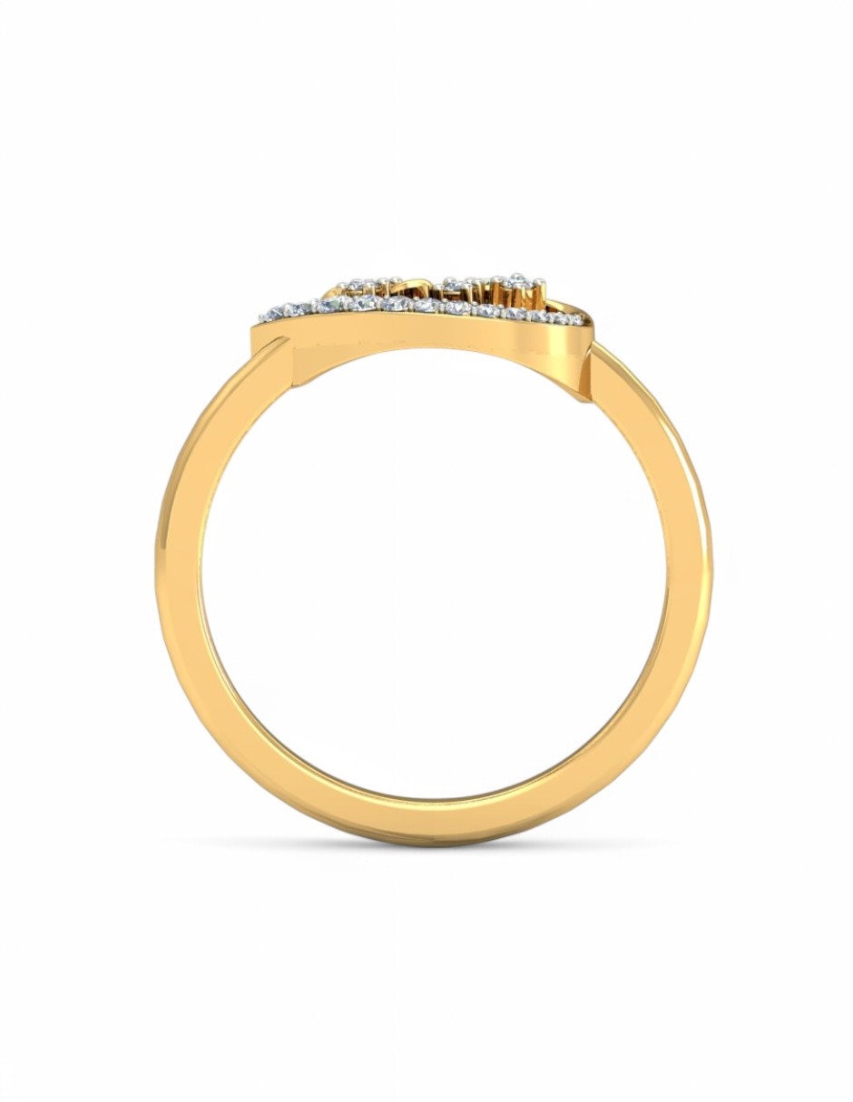 Anillo 10 k de oro amarillo zirconia brillante 5